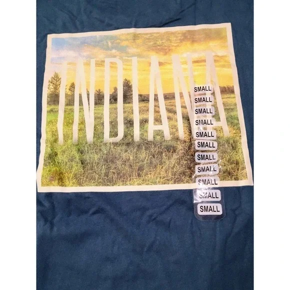 State Of Mine Indiana Blue Long Sleeve Tee Shirt Small - Picture 2 of 4